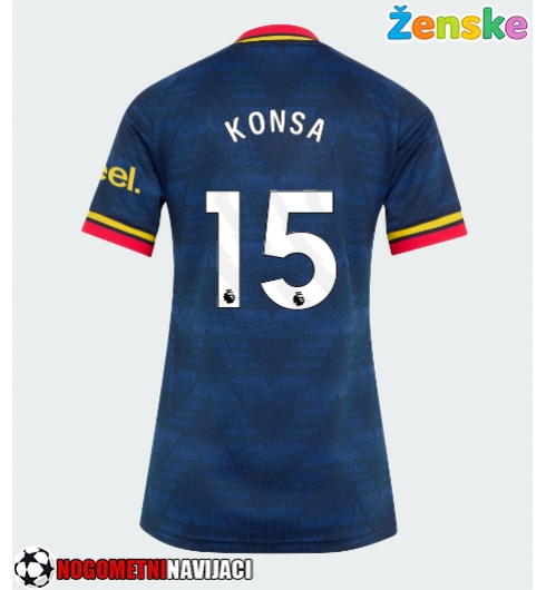 Ženske Nogometnih dresov Arsenal Ezri Konsa #15 Gostujoči 2026-27 Kratki rokavi Ženske Nogometnih dresov Arsenal Ezri Konsa #15 Gostujoči 2026-27 Kratki rokavi